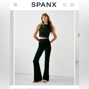 SPANX NWT High rise Ponte flare pants Black Size Large